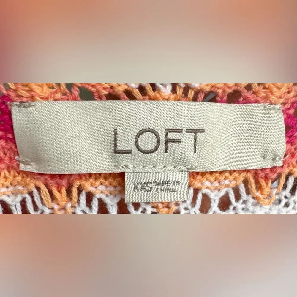 LOFT Petites Sleeveless Colorful Scalloped Halter Sweater Tank. XSP. NWOT. - Picture 6 of 7